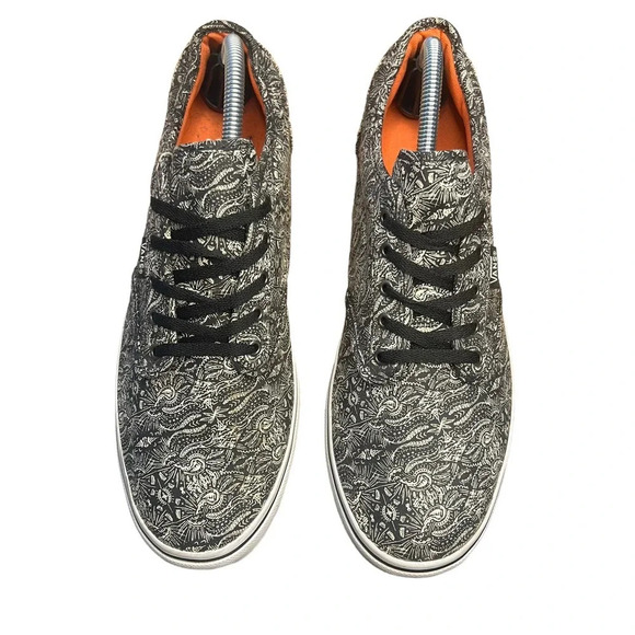 VANS‎ Atwood Low Paisley Henna Black white Canvas Sneakers Women's Size 11 - Picture 3 of 9